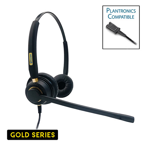 Armor TelPro Gold 3200-P Two-Ear NC Plantronics Compatible Headset