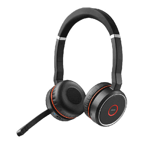Jabra EVOLVE 75 Stereo Headset with Active Noise-Cancellation (ANC) for Microsoft Skype for Business