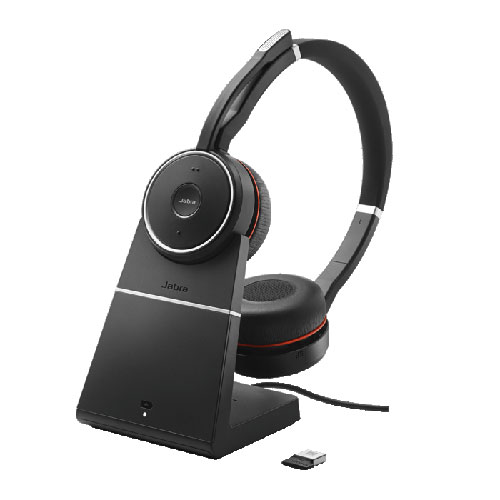 Jabra EVOLVE 75 Plus Stereo Headset with Active Noise-Cancellation (ANC) for Microsoft Skype for Business