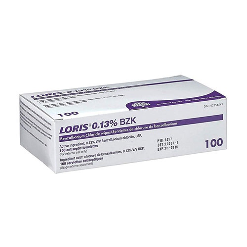 Loris Benzalkonium Chloride Wipes (Box of 100)