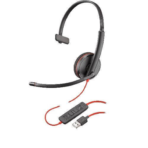 Plantronics Blackwire 3210 Monaural Multimedia Headset - USB A