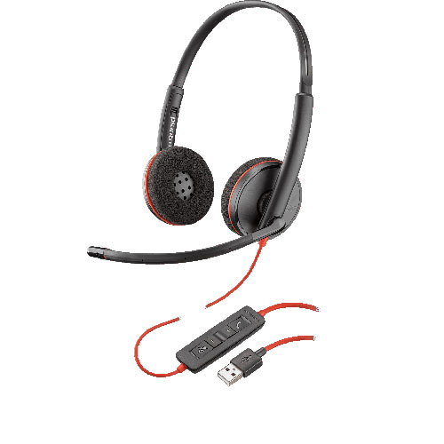 Plantronics Blackwire 3220 Stereo Multimedia Headset - USB A