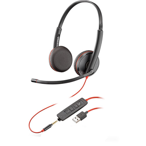 Plantronics Blackwire 3225 Stereo Multimedia Headset - USB A