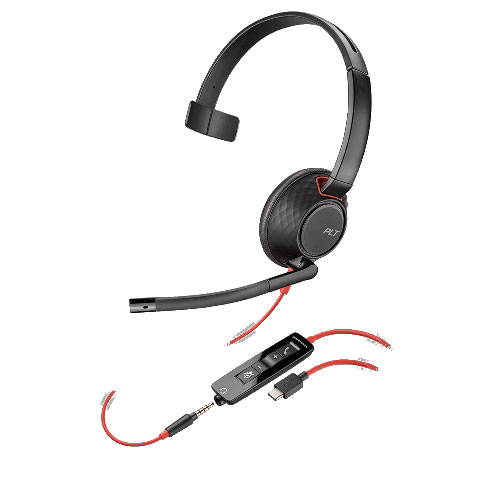 Plantronics Blackwire 5210 Monaural Multimedia Headset (USB Type C)